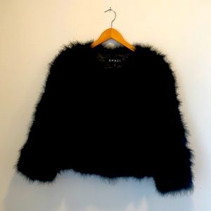 Ostrich Feather Crop Jacket
